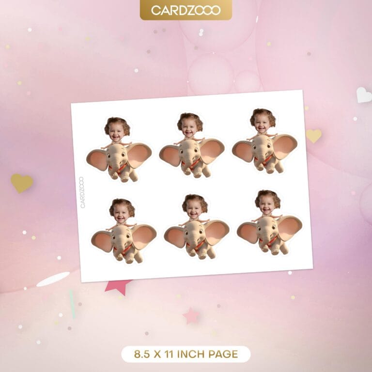 Dumbo Circus Custom Face Cupcake Toppers - Image 2