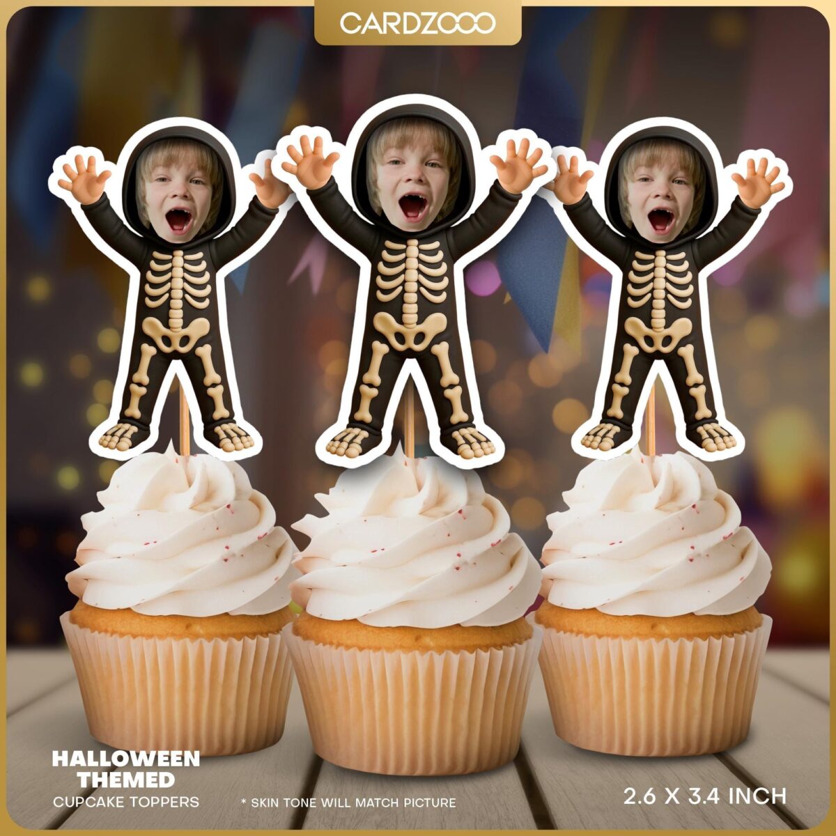 Halloween Custom Face Cupcake Toppers