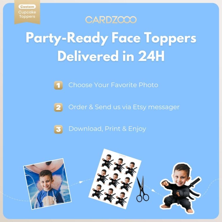 Japanese Ninja Custom Face Cupcake Toppers - Image 3