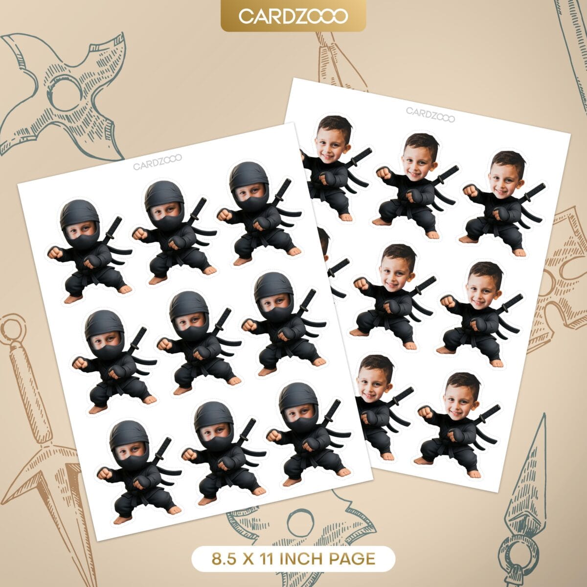 Japanese Ninja Custom Face Cupcake Toppers - Image 2