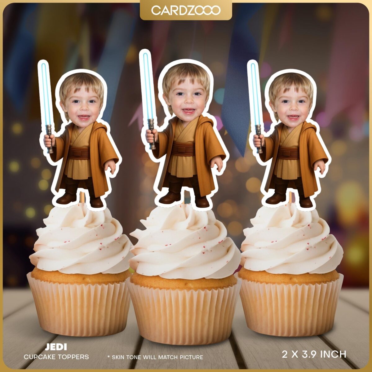 Jedi Custom Face Cupcake Topper