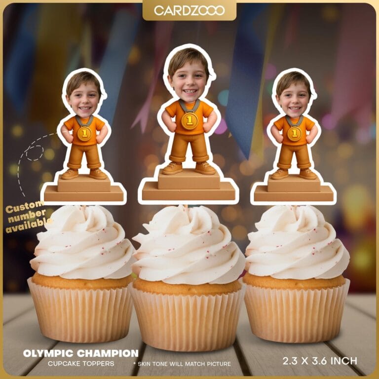 Olympic Champion Custom Face Cupcake Toppers