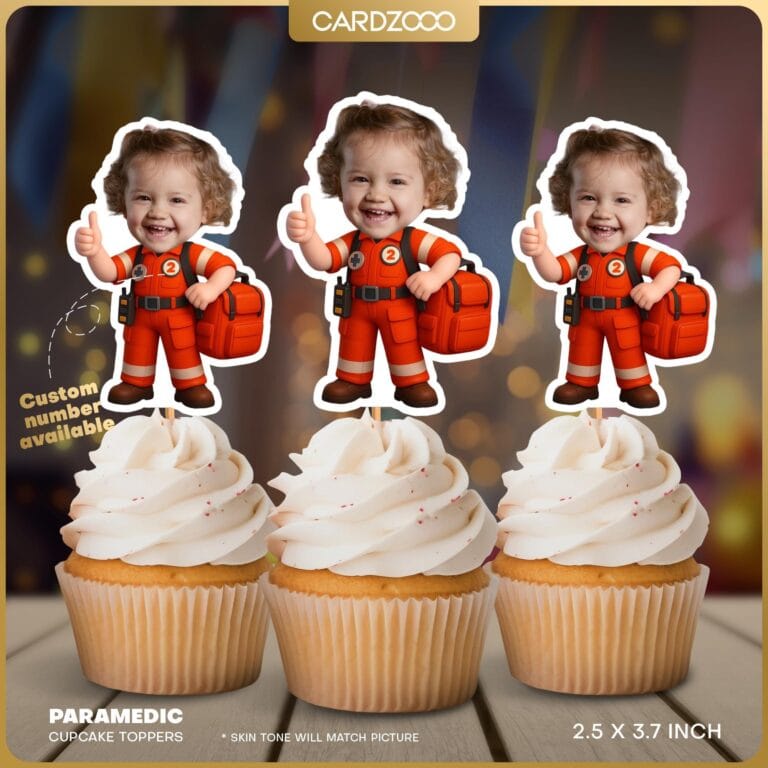 Paramedic Custom Face Cupcake Toppers