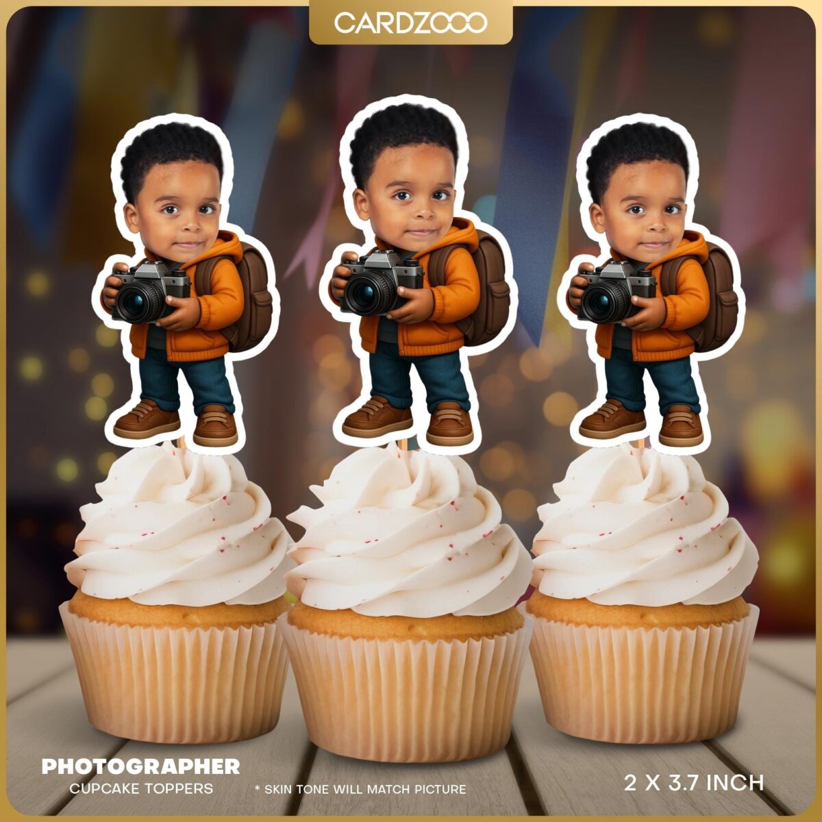 Photographer Custom Face Cupcake Toppers