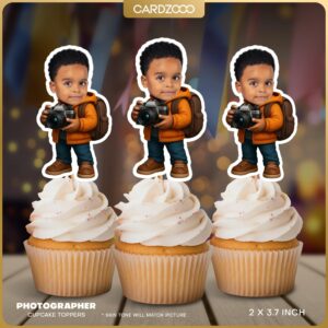 Photographer Custom Face Cupcake Toppers