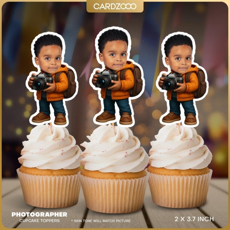 Photographer Custom Face Cupcake Toppers