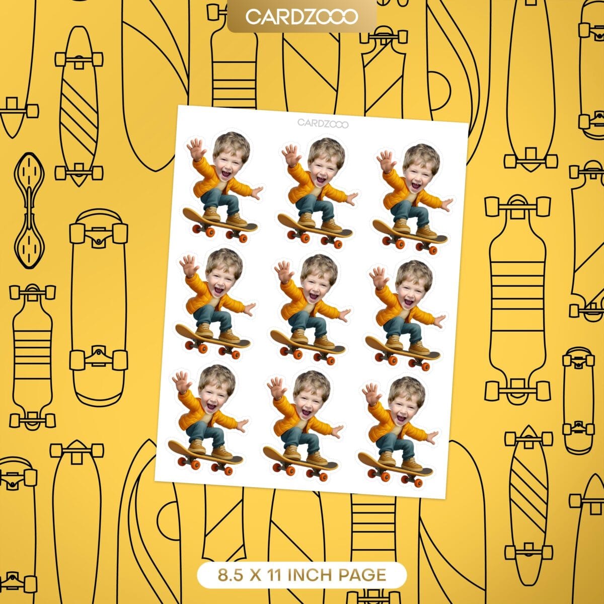 Skateboarder Custom Face Cupcake Toppers - Image 2