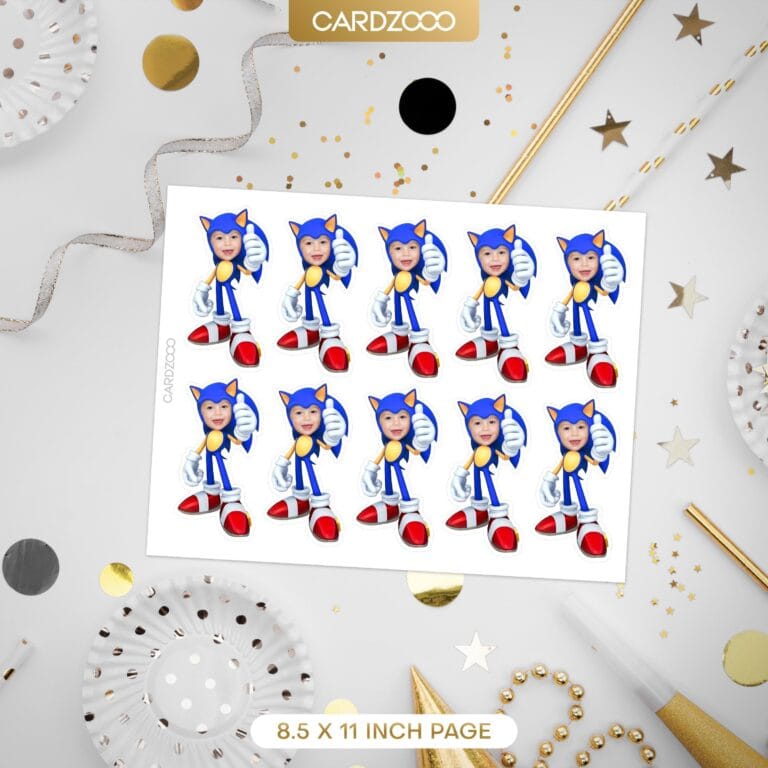 Sonic The Hedgehog Personalized Face Cupcake Toppers - Image 2