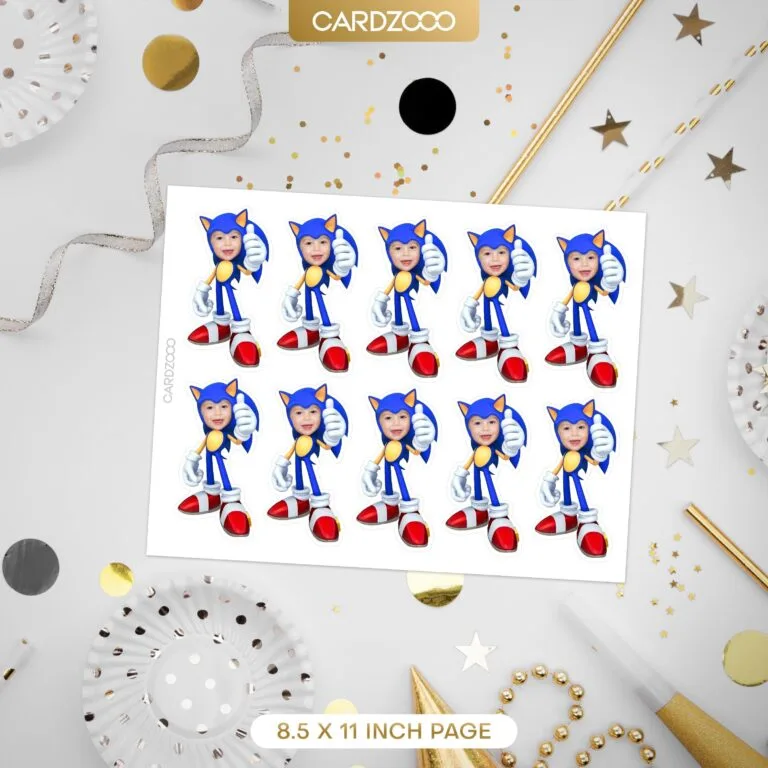 Sonic The Hedgehog Personalized Face Cupcake Toppers - Image 2