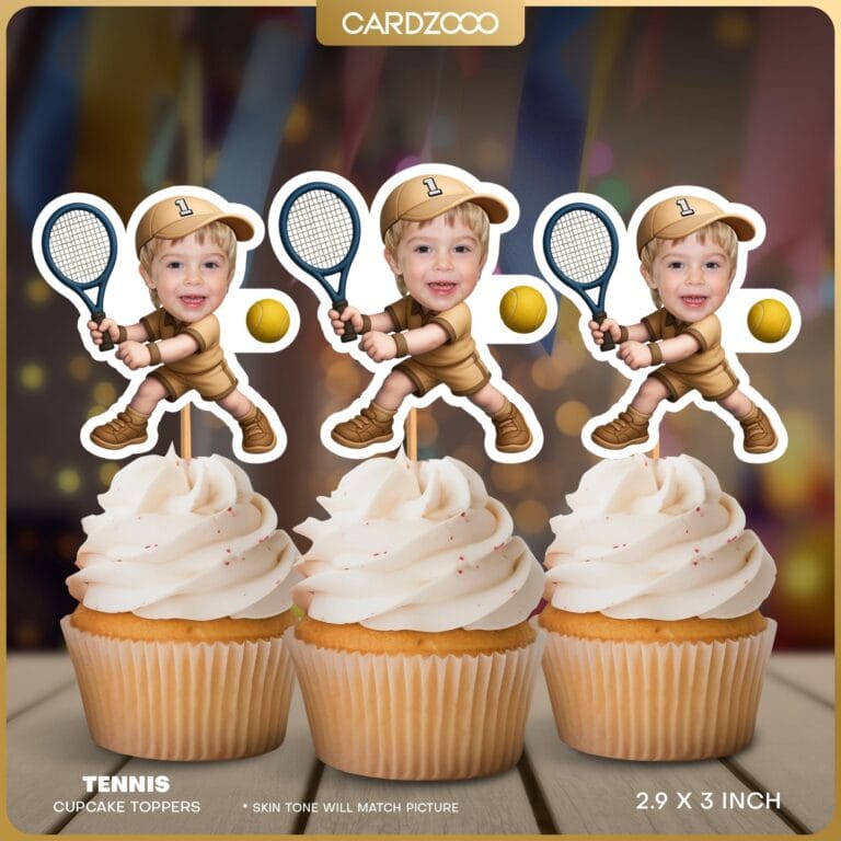 Tennis Custom Face Cupcake Toppers