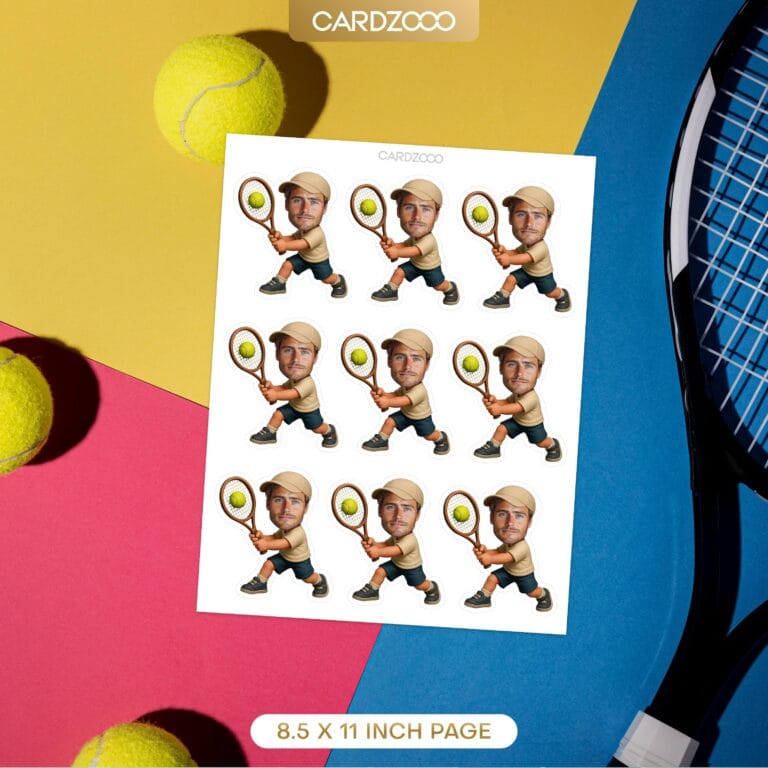 Tennis Player Custom Face Cupcake Toppers - Image 2