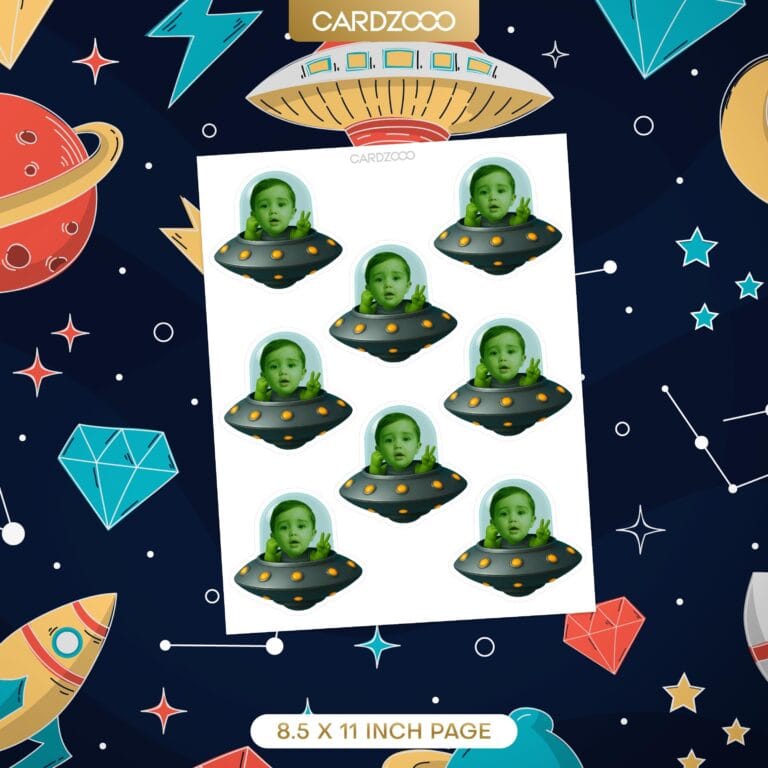 UFO Martian Custom Face Cupcake Toppers - Image 2