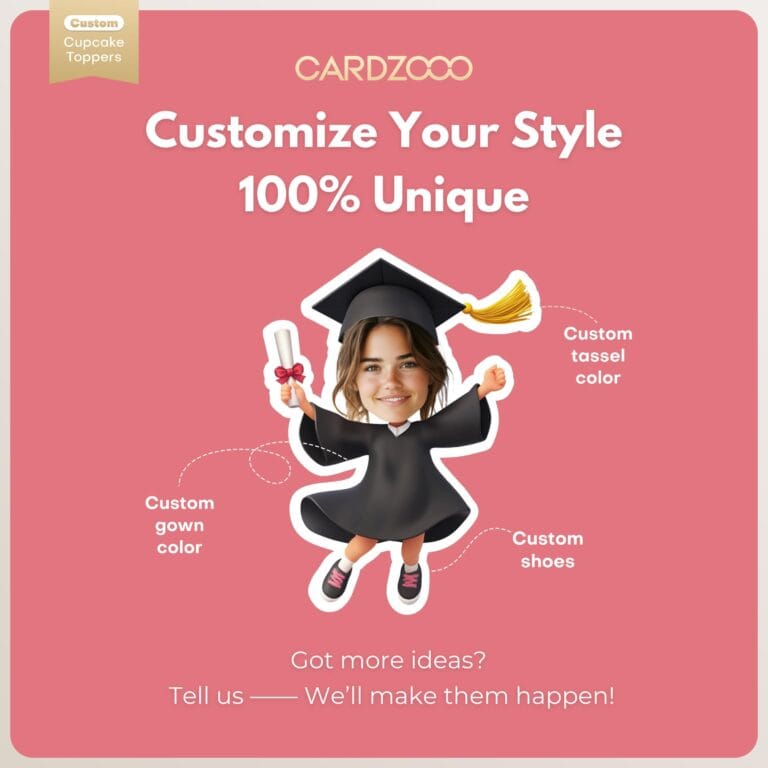 Graduation Custom Face Cupcake Toppers Girl Edition - Image 2