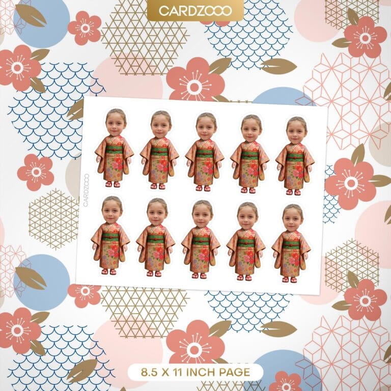 Kimono Custom Face Cupcake Toppers - Image 2