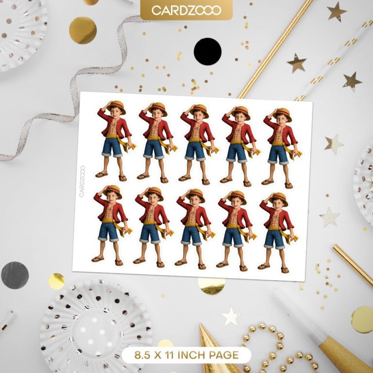 Luffy Personalized Face Cupcake Toppers - Image 2