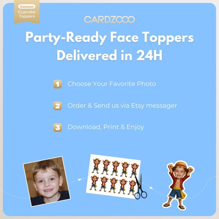 Luffy Custom Face Cupcake Toppers - Image 3