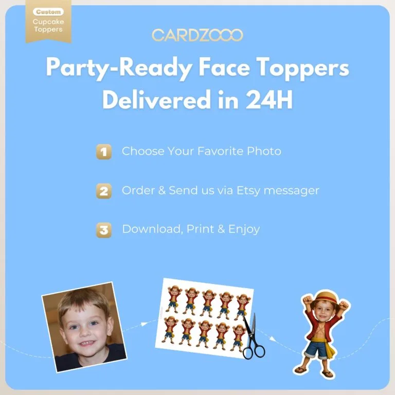 Luffy Custom Face Cupcake Toppers - Image 3