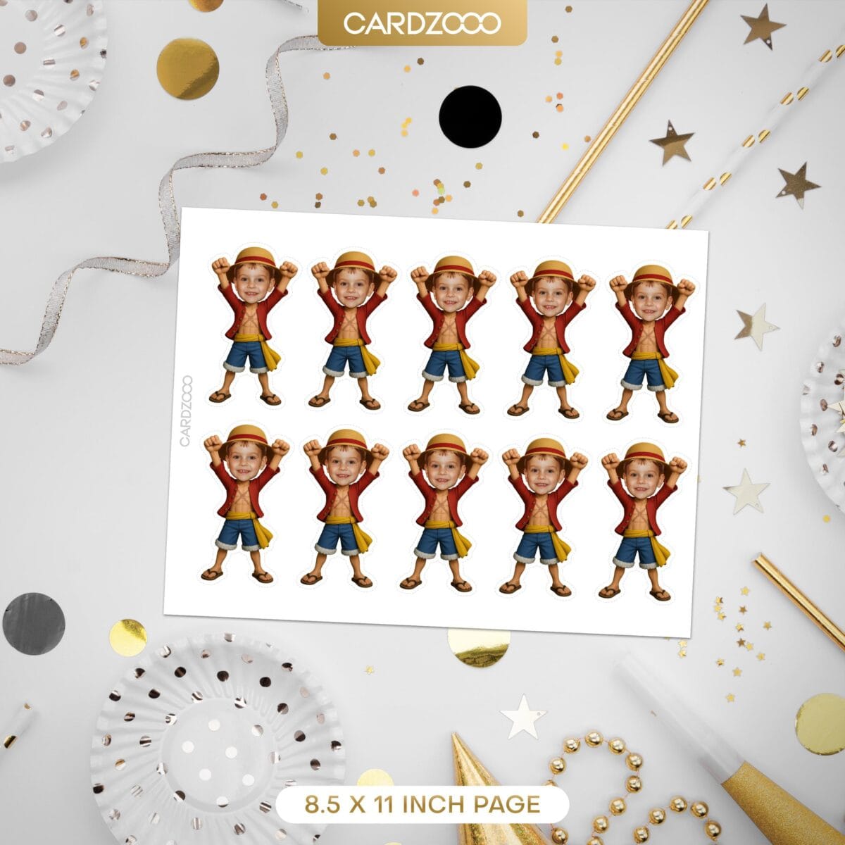 Luffy Custom Face Cupcake Toppers - Image 2