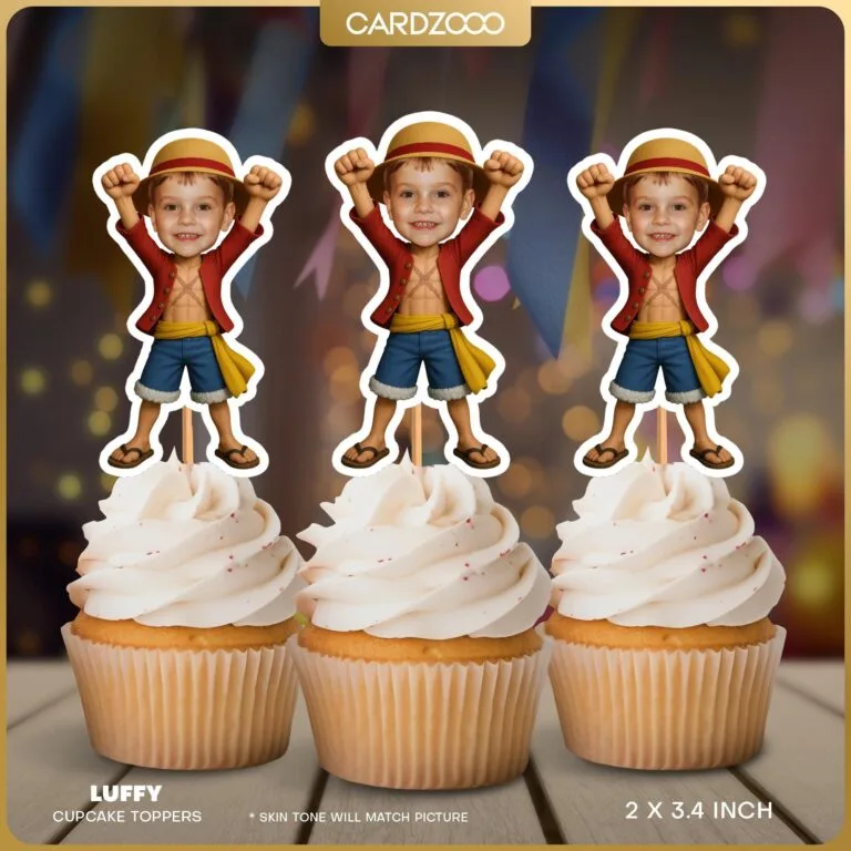 Luffy Custom Face Cupcake Toppers