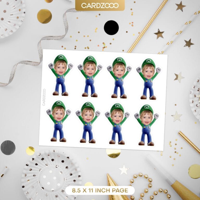 Luigi Custom Face Cupcake Toppers - Image 2
