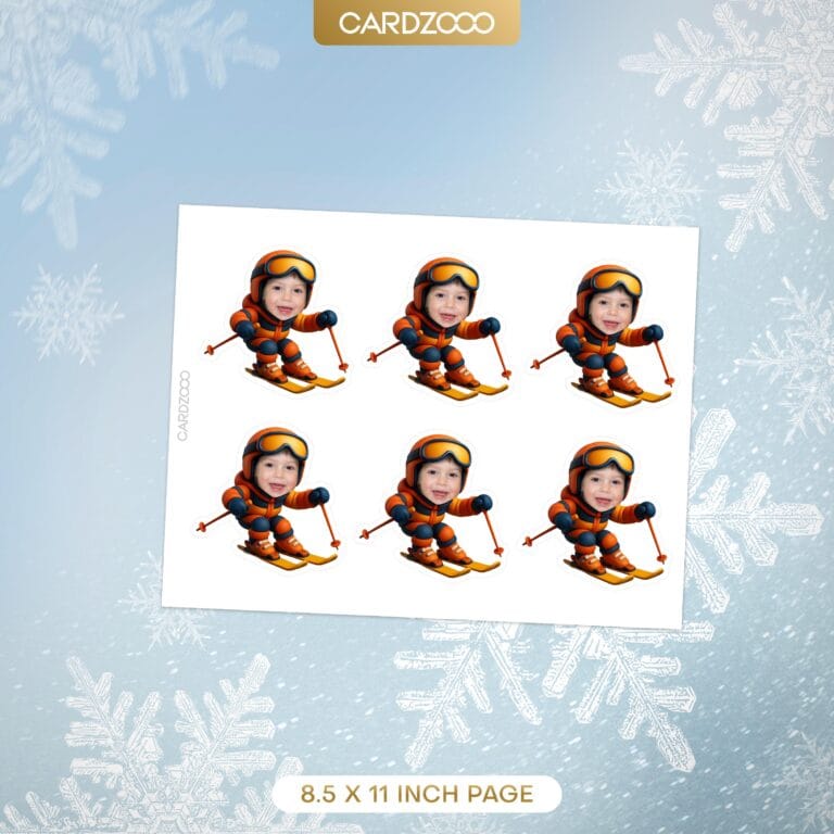 Ski Custom Face Cupcake Topper - Image 2