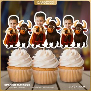 Spanish Matador Custom Face Cupcake Toppers
