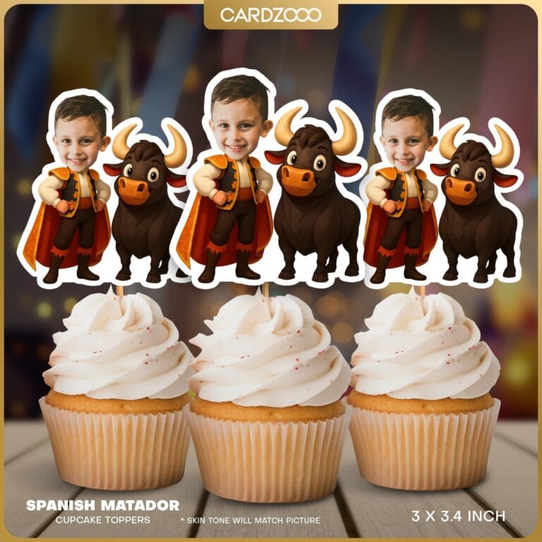 Spanish Matador Custom Face Cupcake Toppers