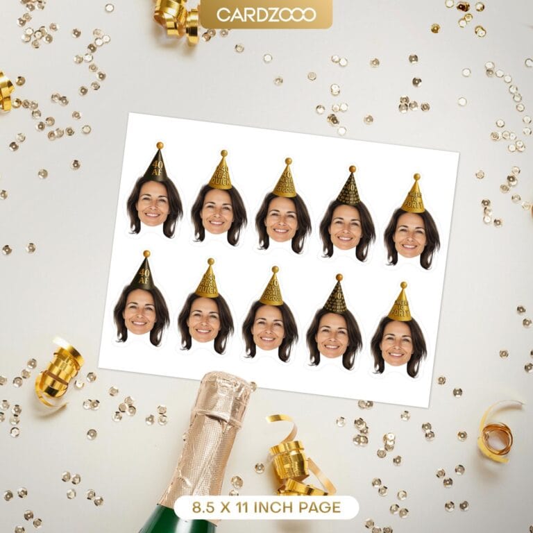 40th Birthday Custom Face Cupcake Toppers - Image 2