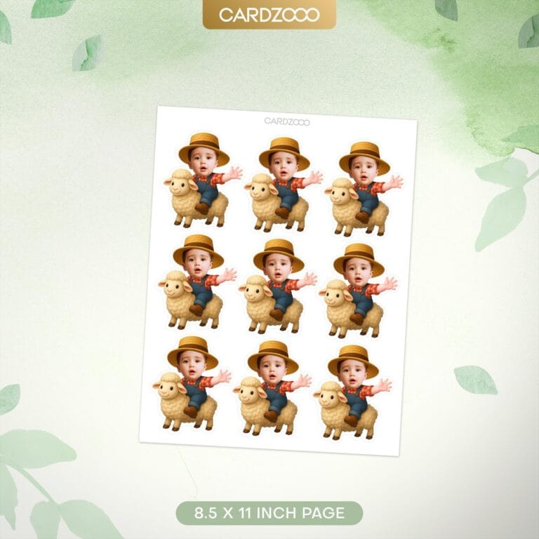 Farmer Personalized Face Cupcake Toppers - Image 2