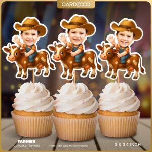 Custom Face Farmer Cupcake Toppers