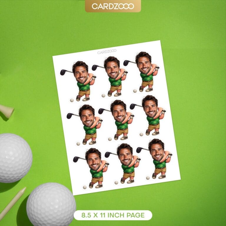Custom Face Golfing Cupcake Toppers - Image 2