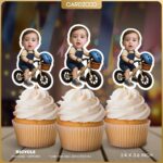 Cyclist Personalized Face Cupcake Toppers