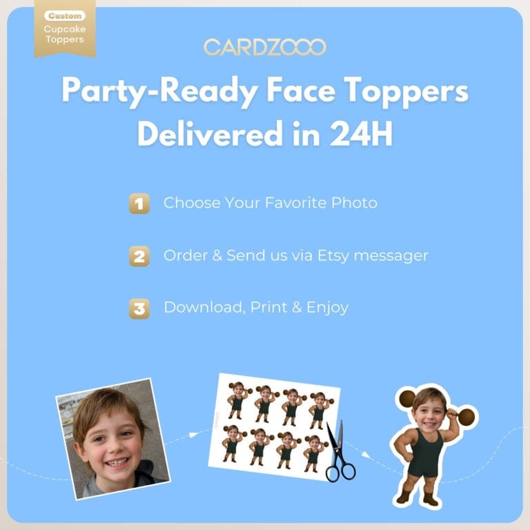 Circus Strongman Custom Face Cupcake Toppers - Image 3