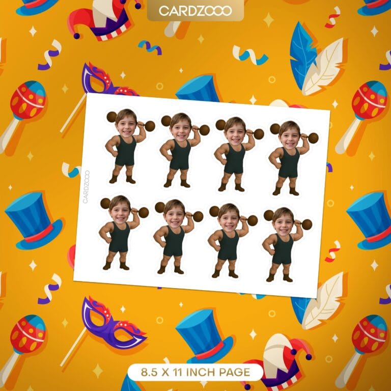 Circus Strongman Custom Face Cupcake Toppers - Image 2