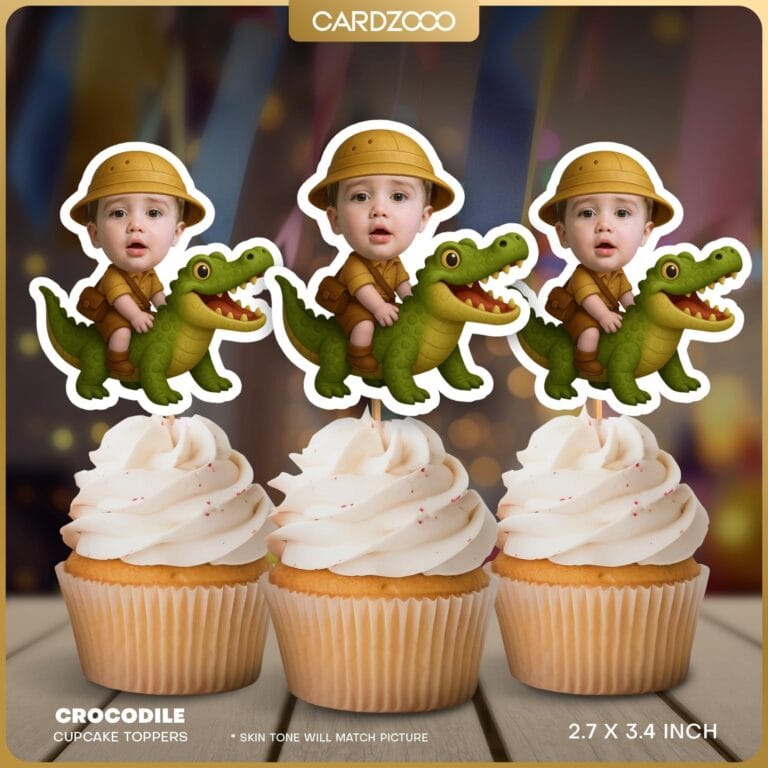Crocodile Custom Face Cupcake Toppers
