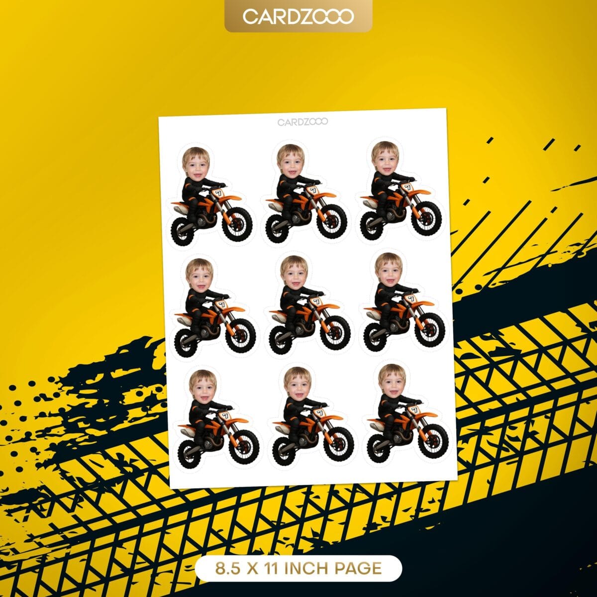 Dirt Bike Face Cupcake Toppers - Image 2