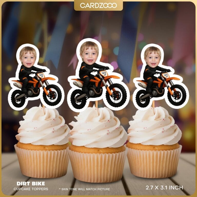 Dirt Bike Face Cupcake Toppers