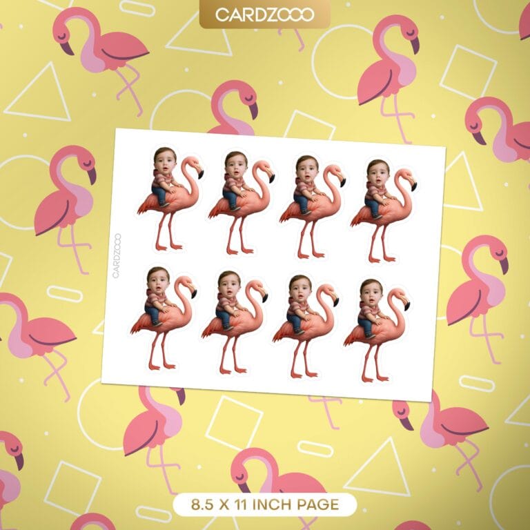 Flamingo Face Cupcake Toppers - Image 2