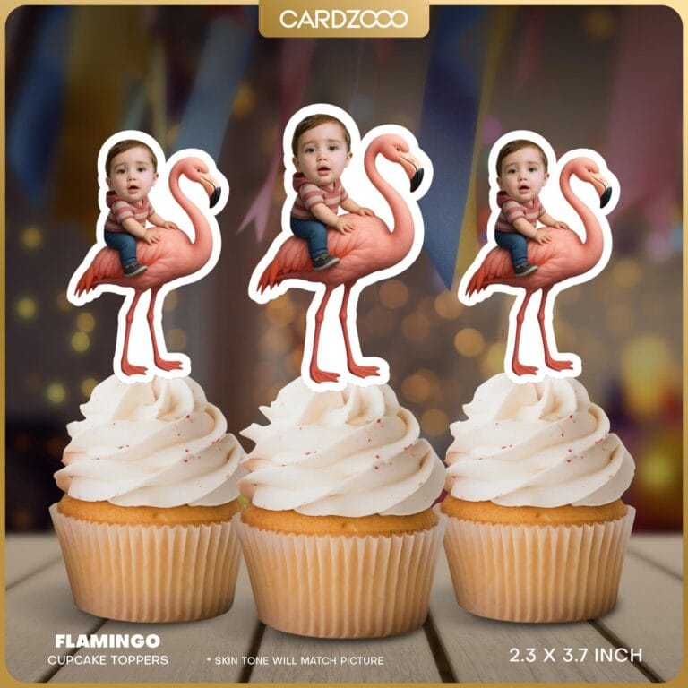 Flamingo Face Cupcake Toppers