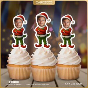 Grinch Custom Face Cupcake Toppers