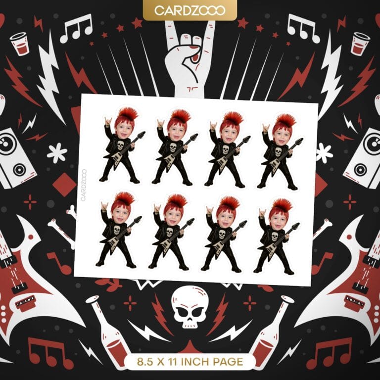Rockstar Personalized Face Cupcake Toppers - Image 2
