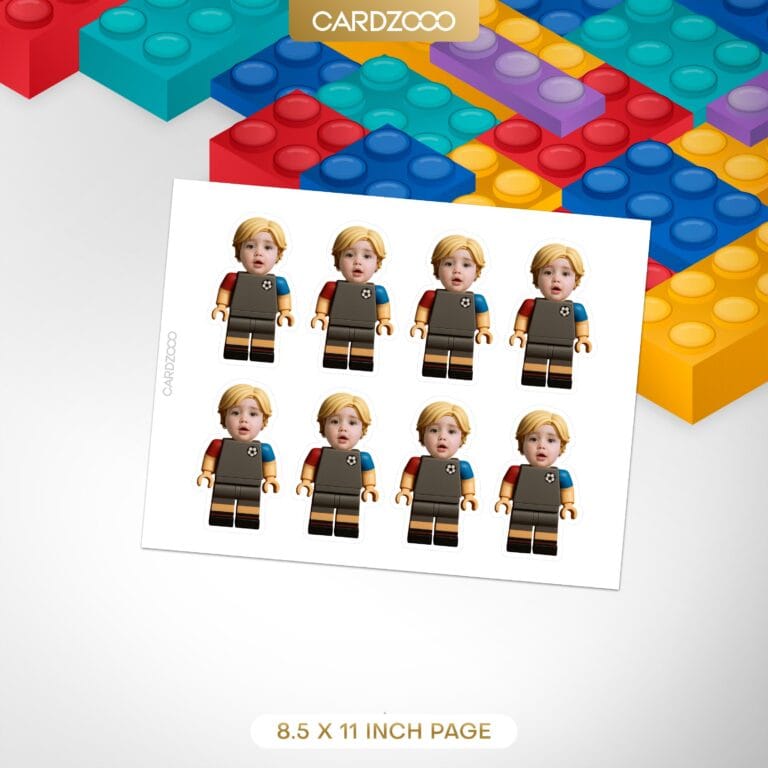 Soccer Brick Custom Face Cupcake Toppers - Image 2