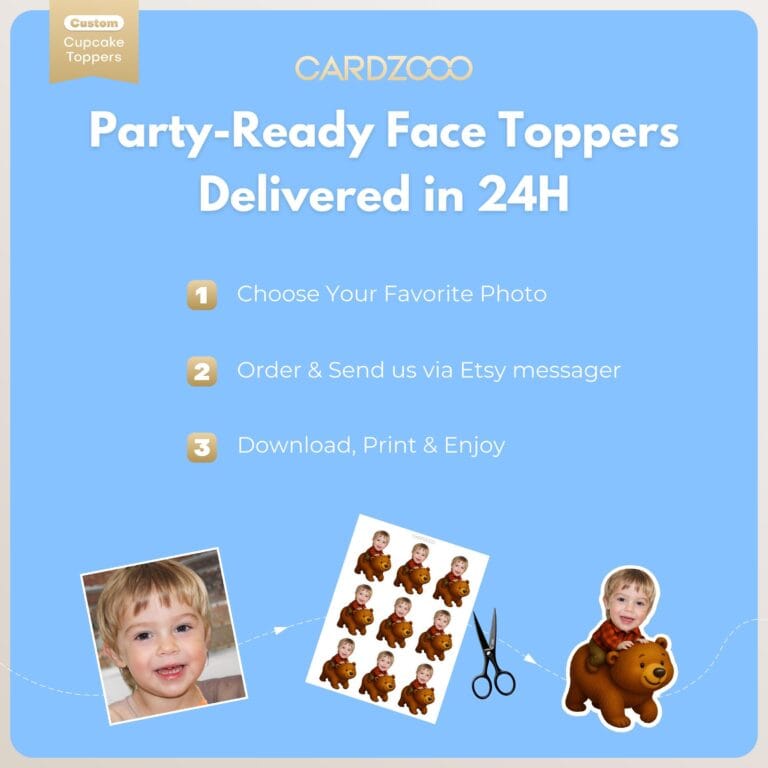 Little Bear Custom Face Cupcake Toppers - Image 3
