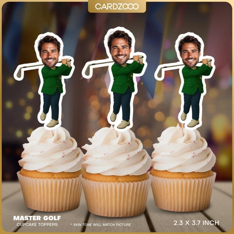 Custom Golf Face Cupcake Toppers