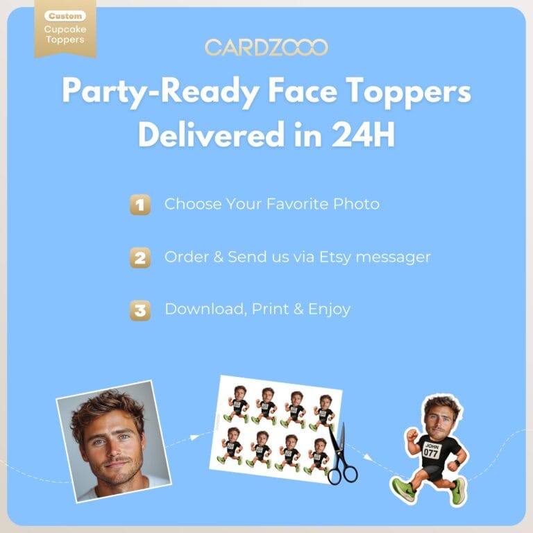 Runner Face Cupcake Toppers - Image 3