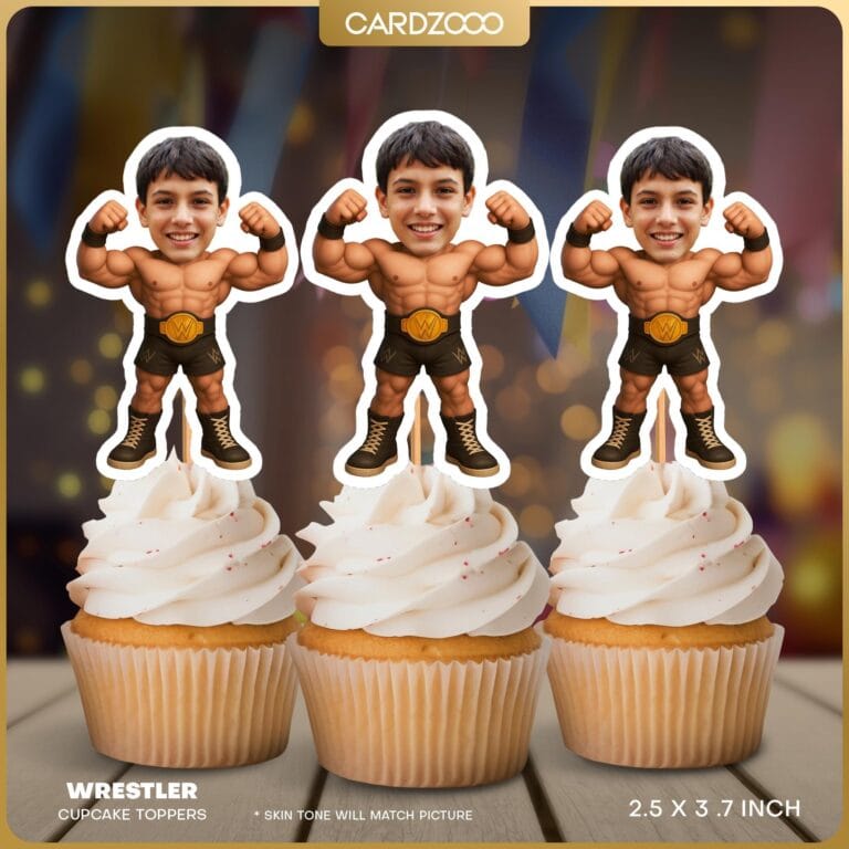 Wrestler Custom Face Cupcake Toppers