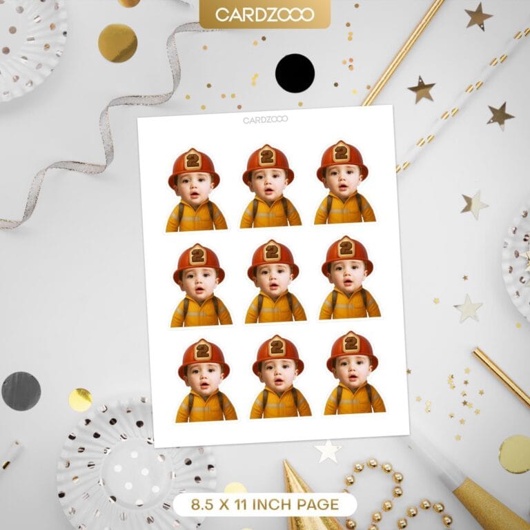 Firefighter Custom Face Cupcake Toppers - Image 2