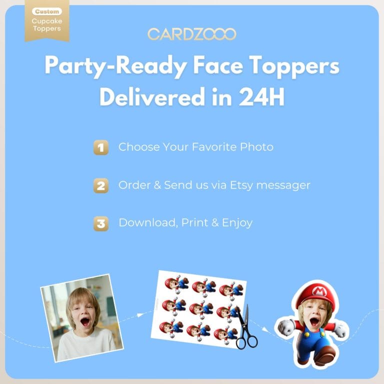 Super Mario Personalized Face Cupcake Toppers - Image 3