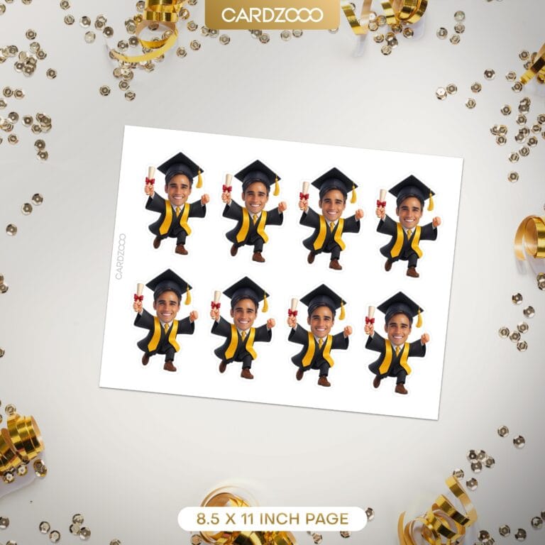 Personalized Face Graduation Cupcake Toppers With Sash - Image 3
