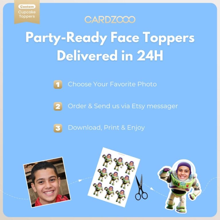 Custom Face Cartoon Hero Cupcake Toppers - Image 3